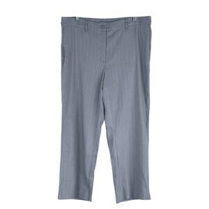 NWT J. Jill Pants Womens 14 Gray Linen Striped Clean Girl Office Lightweight